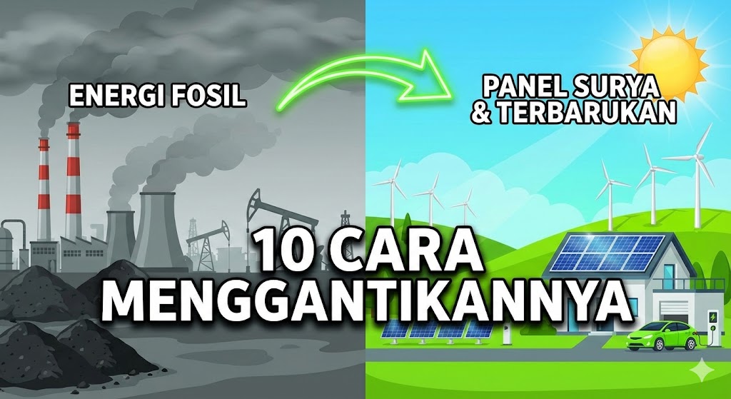 Cara Panel Surya Menggantikan Energi Fosil